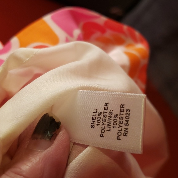 Banana Republic White Dress with Pink,Purple and Orange Designs - Picture 2 of 6